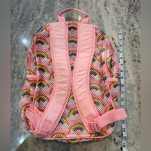 NWOT Eastsport Mesh Pink Rainbow Backpack 18 inch Kids